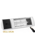 Goldsun Supra Plus Smooth Infrarot Heizstrahler GSS20PLG inkl. Fernbedienung wassergeschtzt IP55 2,0 KW Vintage Schwarz - Wei RAL9005, RAL9016 Low Glare
