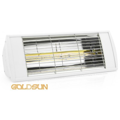 Goldsun Supra Smooth Infrarot Heizstrahler GSS20LG wassergeschtzt IP55 2,0 KW Wei RAL9016, Low Glare