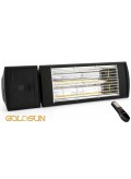 Goldsun Supra Plus Smooth Infrarot Heizstrahler GSS20PLG inkl. Fernbedienung wassergeschtzt IP55 2,0 KW Schwarz RAL9005, Low Glare